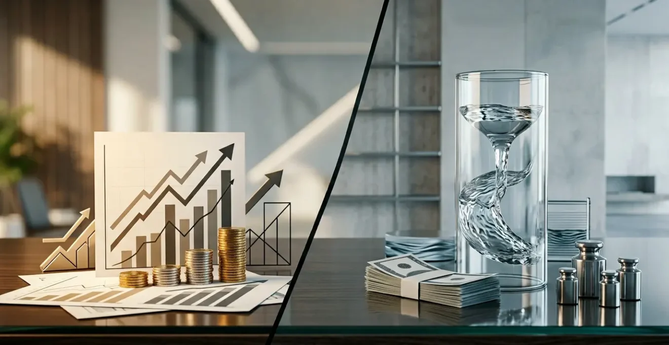 Dirigeant d'entreprise analysant des graphiques financiers dans un bureau moderne