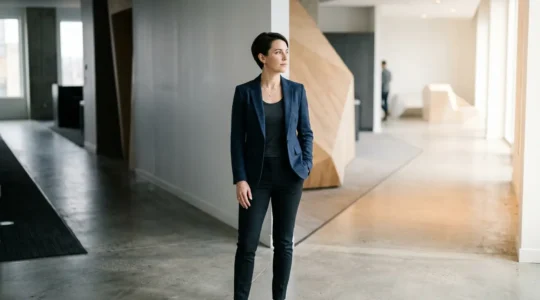 Dirigeant d'entreprise face à une bifurcation symbolisant un pivot stratégique en période de crise