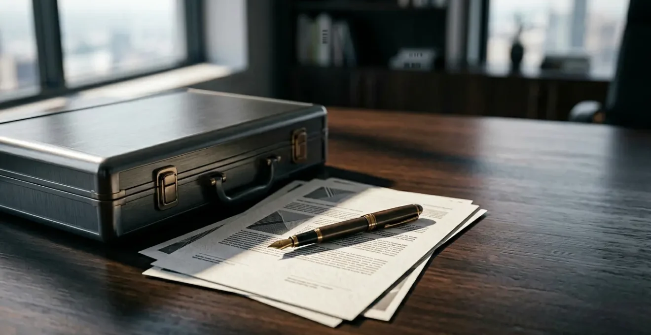 Concept de protection juridique professionnelle pour PME avec métaphore du bouclier et de l'épée en affaires