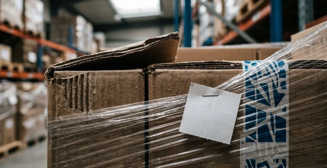 Entrepôt professionnel avec flux de marchandises en période d'activité intense
